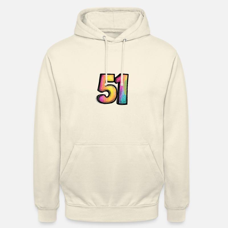 51 Symbole numérique - Sweat-shirt à capuche unisexe - vanille