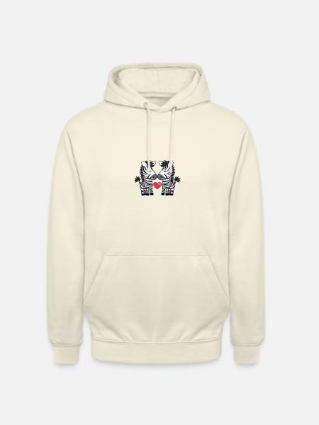 Zebra Couple Valentine's Day - Unisex Hoodie - vanilla