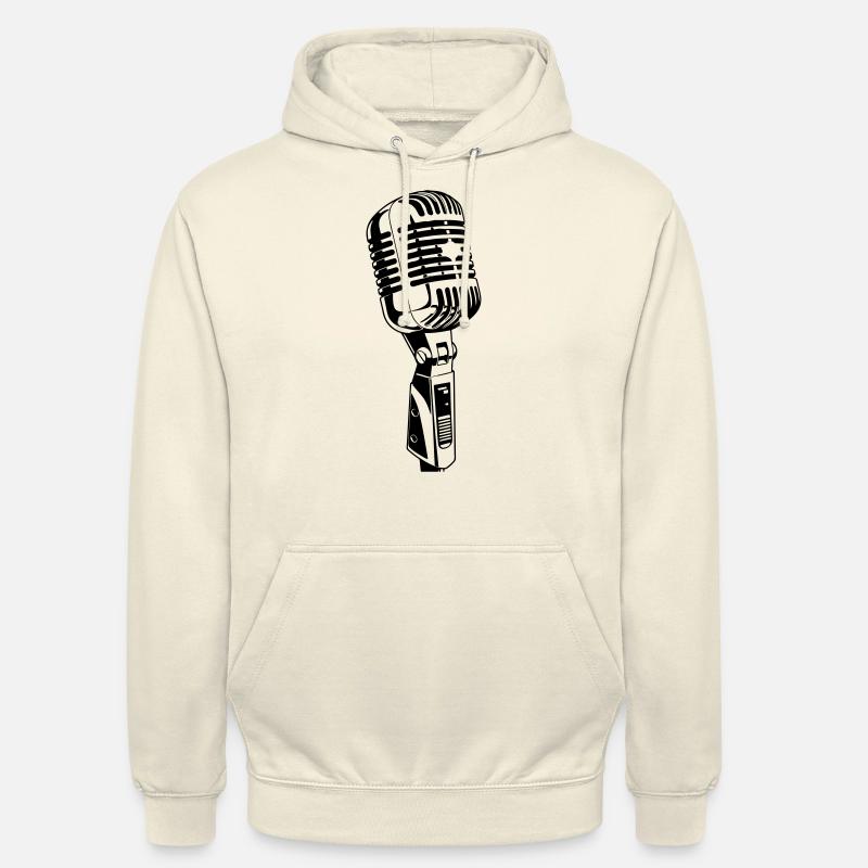 Icône de microphone Musicien - Sweat-shirt à capuche unisexe - vanille