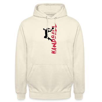 Handballerin - Handball seitlich - Unisex Hoodie - Vanille-Milchshake - Vorne - Alina (178cm) & Michal (187cm)