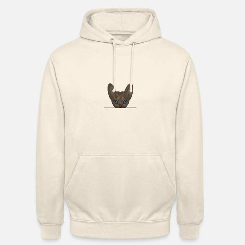 Chat Devon Rex - Sweat-shirt à capuche unisexe - vanille