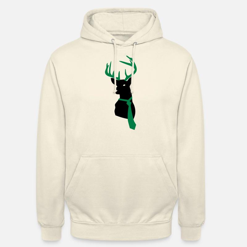Cerfs avec cravate - Sweat-shirt à capuche unisexe - vanille