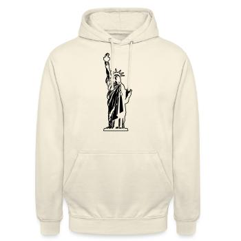 Freiheitsstatue Freiheit freedom Statue Symbol - Unisex Hoodie - Vanille-Milchshake - Vorne - Alina (178cm) & Michal (187cm)