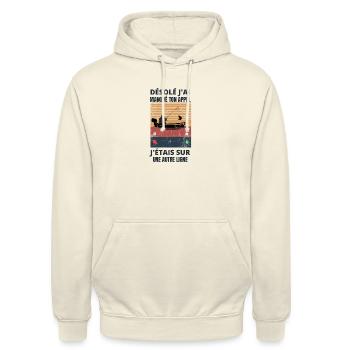 j'étais sur une autre ligne - Sweat-shirt à capuche unisexe - vanille - Devant - Alina (178cm) & Michal (187cm)