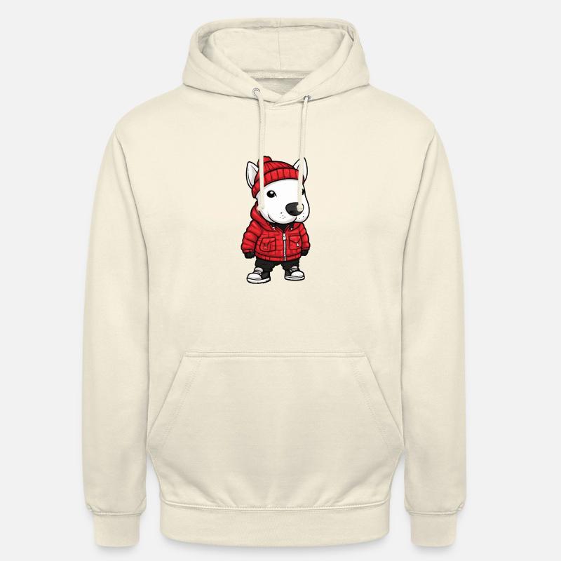 Bull Terrier Chien Hiver - Sweat-shirt à capuche unisexe - vanille