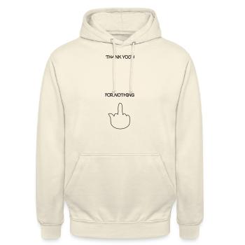 Thank you for nothing - Unisex Hoodie - Vanille-Milchshake - Vorne - Alina (178cm) & Michal (187cm)