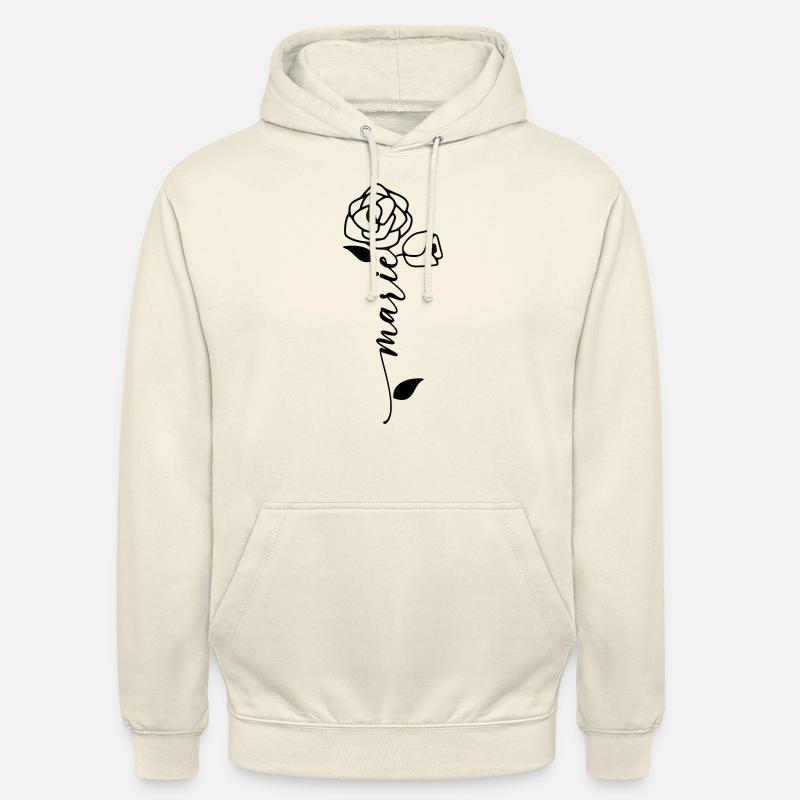 Marie Nom Prénom Nom Fleur - Sweat-shirt à capuche unisexe - vanille