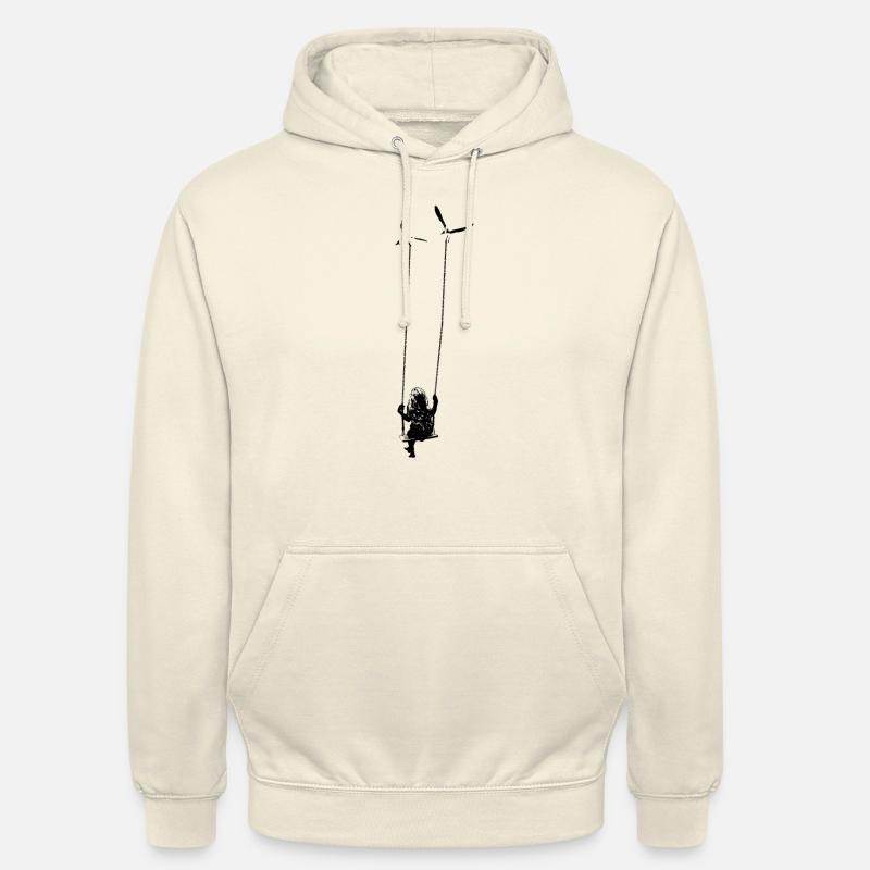 Fille avec des oiseaux - Sweat-shirt à capuche unisexe - vanille