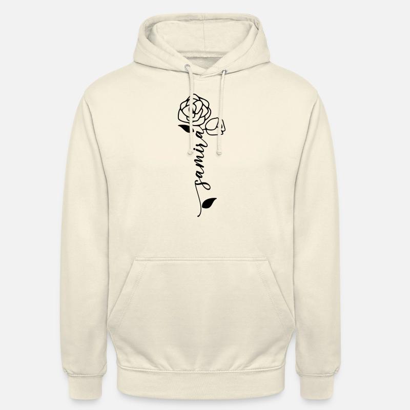 Samira Nom Prénom Nom Fleur - Sweat-shirt à capuche unisexe - vanille