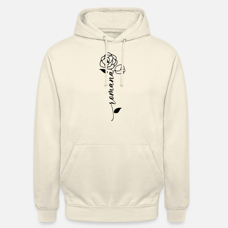 Romana Nom Prénom Nom Fleur - Sweat-shirt à capuche unisexe - vanille