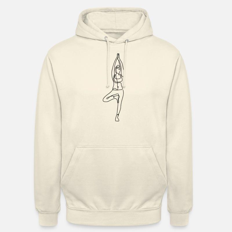 2 Yoga Vrikshasana oder der Baum | Schwarzer Strich Unisex Hoodie