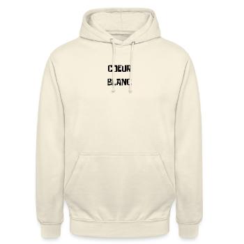 COEUR BLANC - Sweat-shirt à capuche unisexe - vanille - Devant - Alina (178cm) & Michal (187cm)