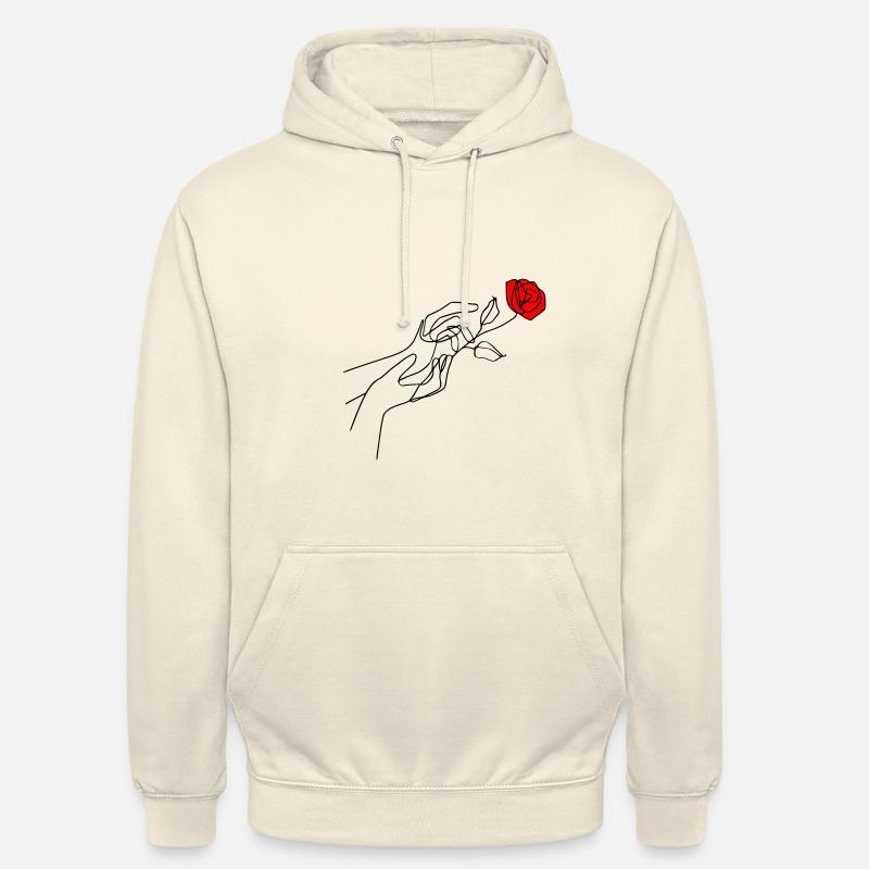 Rose mit Hand - Unisex Hoodie - Vanille-Milchshake
