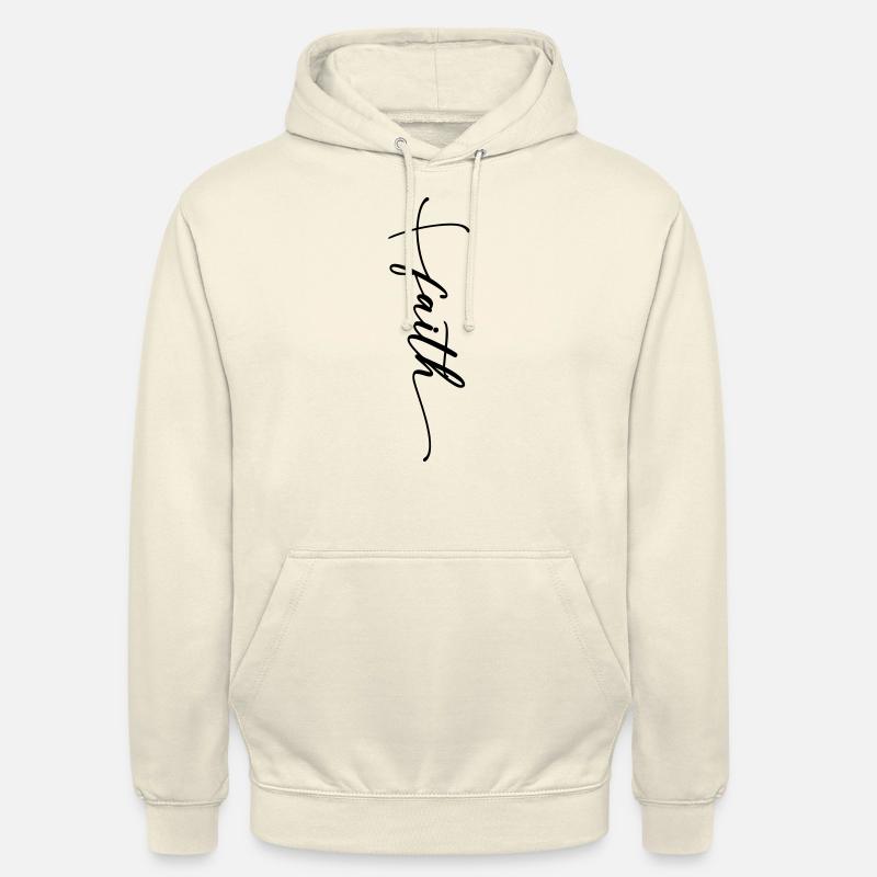Croix de foi cursive - Sweat-shirt à capuche unisexe - vanille