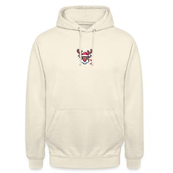 8 Bit Christmas Reindeer Head - Unisex Hoodie - vanilla - Front - Alina (178cm) & Michal (187cm)