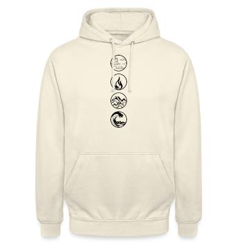 La météo designe tendance - Sweat-shirt à capuche unisexe - vanille - Devant - Alina (178cm) & Michal (187cm)