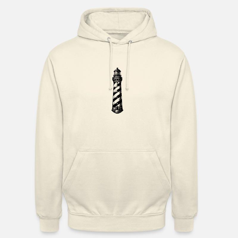 Phare rayé sur la côte - Sweat-shirt à capuche unisexe - vanille