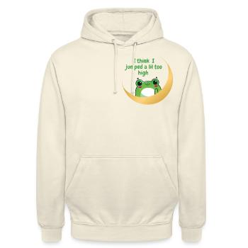 Frosch auf Mond - Unisex Hoodie - Vanille-Milchshake - Vorne - Alina (178cm) & Michal (187cm)
