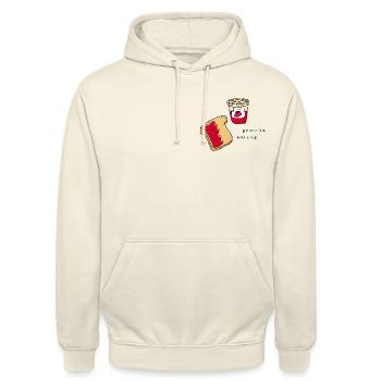 Bessere Hälfte | PBJ | Jelly | Partnerlook - Unisex Hoodie - Vanille-Milchshake - Vorne - Alina (178cm) & Michal (187cm)