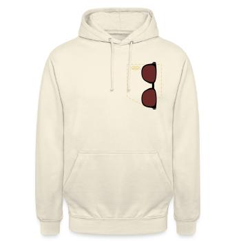 Lunettes poche poitrine oeil frais plein gras - Sweat-shirt à capuche unisexe - vanille - Devant - Alina (178cm) & Michal (187cm)