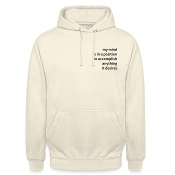 My mind can accomplish anything - Unisex Hoodie - Vanille-Milchshake - Vorne - Alina (178cm) & Michal (187cm)