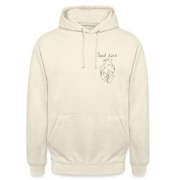 Real Love - Unisex Hoodie - Vanille-Milchshake - Vorne - Alina (178cm) & Michal (187cm)
