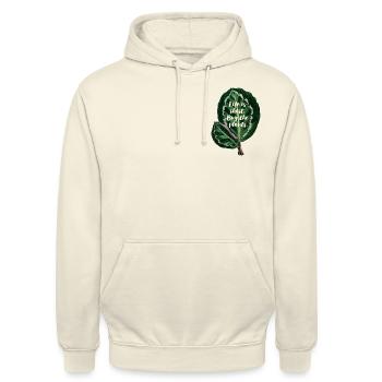 Life is short. Buy the plants. - Unisex Hoodie - Vanille-Milchshake - Vorne - Alina (178cm) & Michal (187cm)