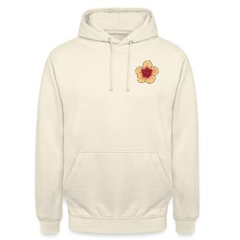 Hibiskus - Unisex Hoodie - Vanille-Milchshake - Vorne - Alina (178cm) & Michal (187cm)
