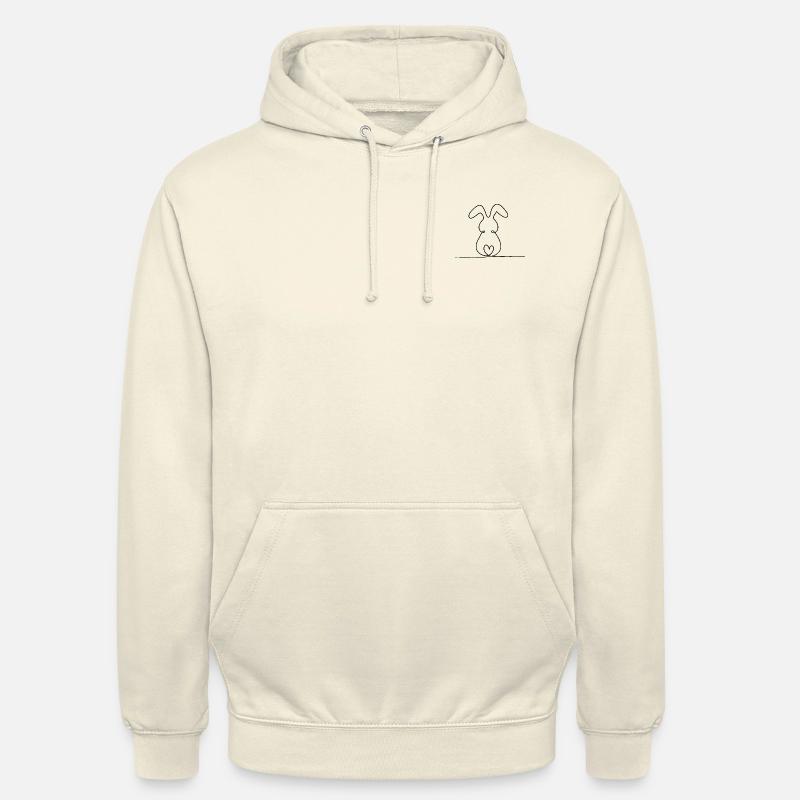 Lapin à une ligne - Sweat-shirt à capuche unisexe - vanille