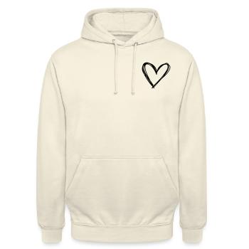 Heart - Unisex Hoodie - Vanille-Milchshake - Vorne - Alina (178cm) & Michal (187cm)