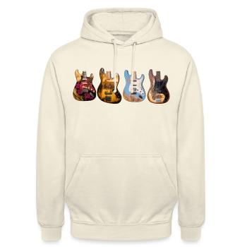 Vier Gitarren - Unisex Hoodie - Vanille-Milchshake - Vorne - Alina (178cm) & Michal (187cm)