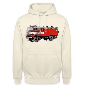 W50 TLF - Unisex Hoodie - Vanille-Milchshake - Vorne - Alina (178cm) & Michal (187cm)