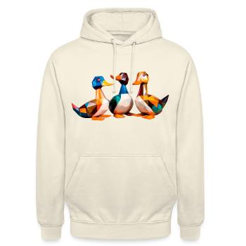 Canards Cubisme 2 - Sweat-shirt à capuche unisexe - vanille - Devant - Alina (178cm) & Michal (187cm)