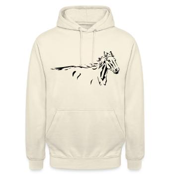 Chevaux Cheval sauvage Animal Silhouette - Sweat-shirt à capuche unisexe - vanille - Devant - Alina (178cm) & Michal (187cm)