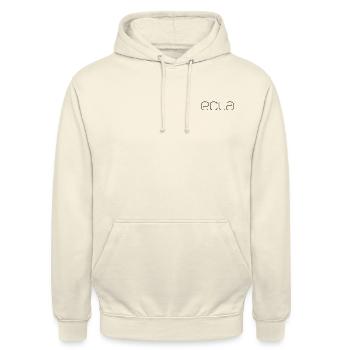 ECLA Logo Noir - Sweat-shirt à capuche unisexe - vanille - Devant - Alina (178cm) & Michal (187cm)