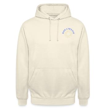 HAVE A NICE DAY sunny - Unisex Hoodie - Vanille-Milchshake - Vorne - Alina (178cm) & Michal (187cm)