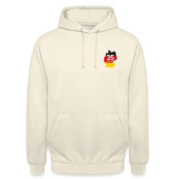 35 years of German unity - Unisex Hoodie - vanilla - Front - Alina (178cm) & Michal (187cm)