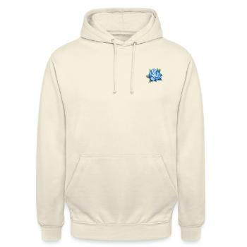 Blue rose with leaves isolated. - Unisex Hoodie - Vanille-Milchshake - Vorne - Alina (178cm) & Michal (187cm)