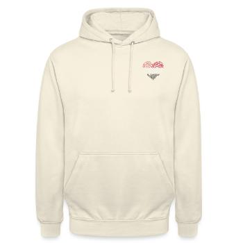Yemen Heart Print – Amour et soutien pour le Yémen - Sweat-shirt à capuche unisexe - vanille - Devant - Alina (178cm) & Michal (187cm)