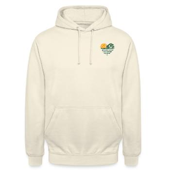 Drapeau du cœur du Cachemire, Cachemire libre - Sweat-shirt à capuche unisexe - vanille - Devant - Alina (178cm) & Michal (187cm)