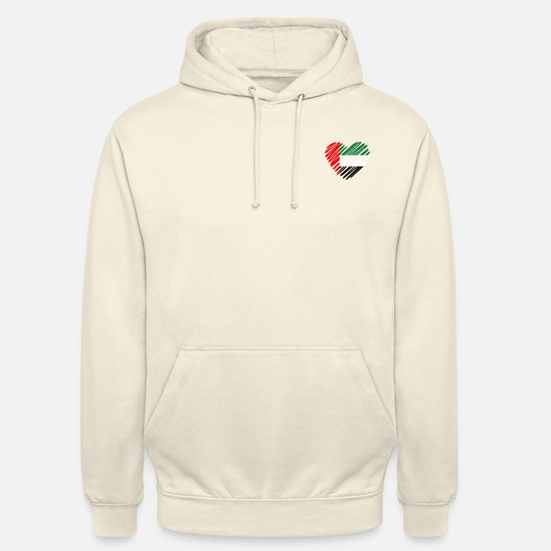 VAE Flagge Herz Design - Unisex Hoodie - Vanille-Milchshake