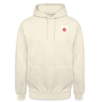 Conception de cœur de drapeau japonais - Montrez votre spiri japonais - Sweat-shirt à capuche unisexe - vanille - Devant - Alina (178cm) & Michal (187cm)