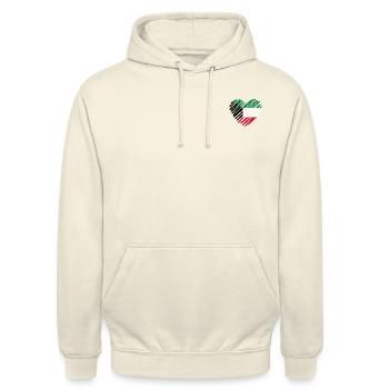 Conception de cœur de drapeau du Koweït pour les Vrais Patriotes - Sweat-shirt à capuche unisexe - vanille - Devant - Alina (178cm) & Michal (187cm)