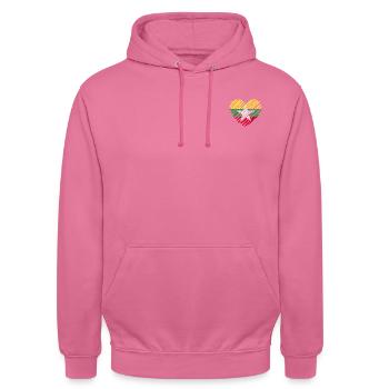 Myanmar Flag Heart Design - Unisex Hoodie - pink - Front - Alina (178cm) & Michal (187cm)