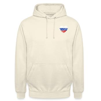 Drapeau de la Russie en forme de cœur - I Love Russia Design - Sweat-shirt à capuche unisexe - vanille - Devant - Alina (178cm) & Michal (187cm)