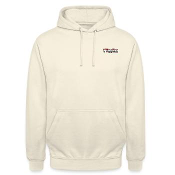 Typographie du drapeau du Yémen - Support Yemen - Sweat-shirt à capuche unisexe - vanille - Devant - Alina (178cm) & Michal (187cm)