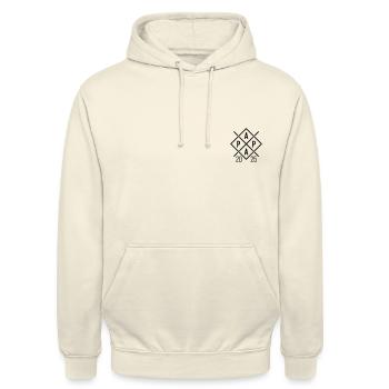 Papa 25 Vater Baby Dad 2025 Vatertagsgeschenk - Unisex Hoodie - Vanille-Milchshake - Vorne - Alina (178cm) & Michal (187cm)