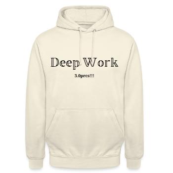 Deep work - Sweat-shirt à capuche unisexe - vanille - Devant - Alina (178cm) & Michal (187cm)