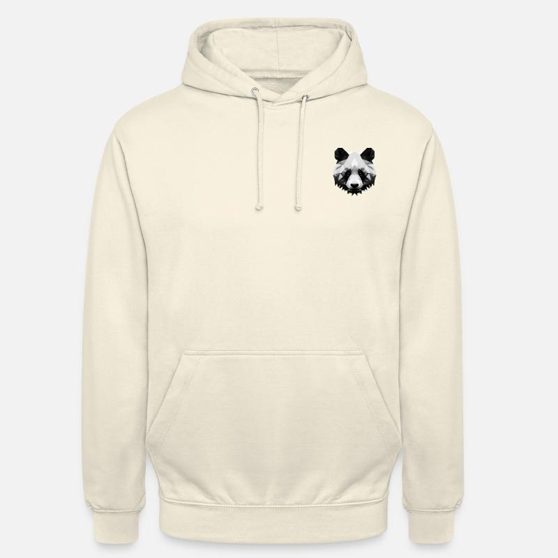 Minimalist Polygon Panda - Unisex Hoodie - vanilla
