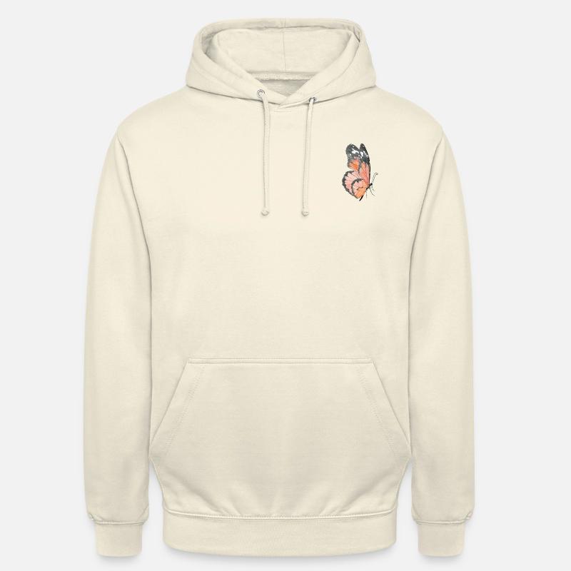 Papillon monarque papillon aquarelle peinte à la main - Sweat-shirt à capuche unisexe - vanille
